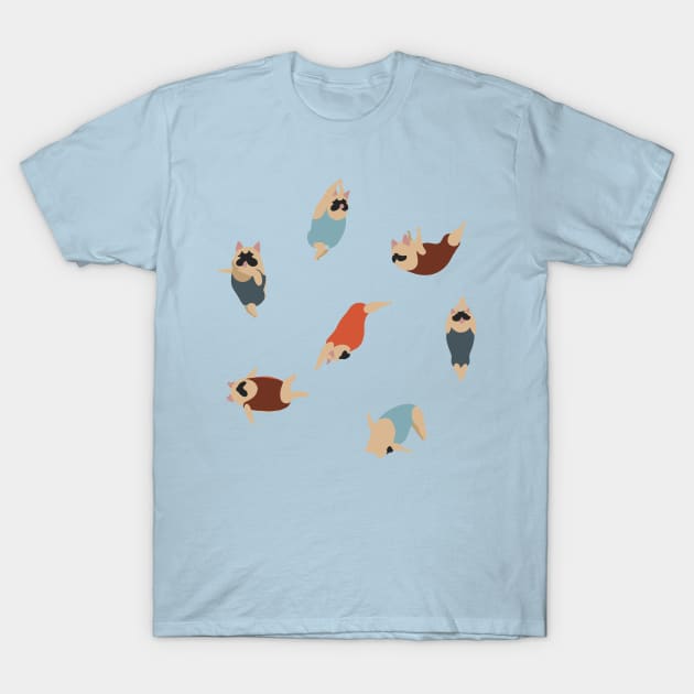 Frenchie Swimmer T-Shirt by huebucket